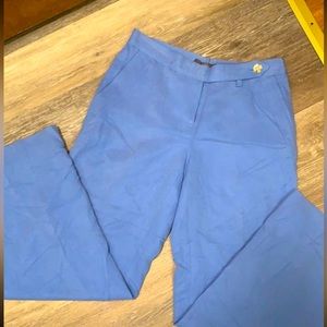 Liz Claiborne blue silk wide leg pants trousers